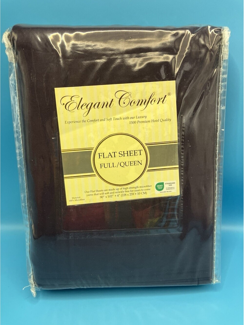 Elegant Comfort Flat Sheet Full/Queen 1500 Thread Quality New Eggplant